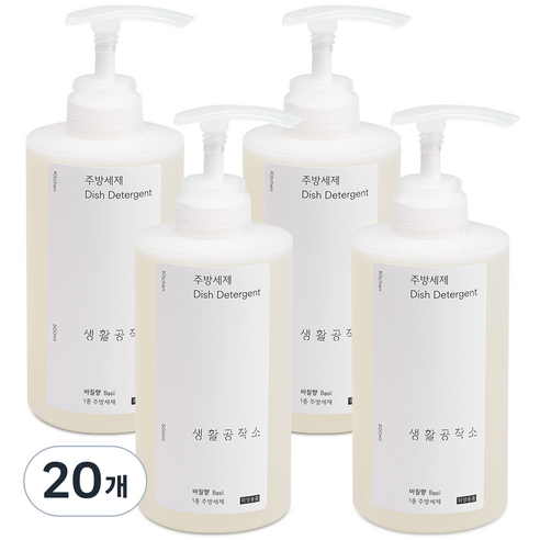생활공작소 바질향 주방세제, 500ml, 20개
