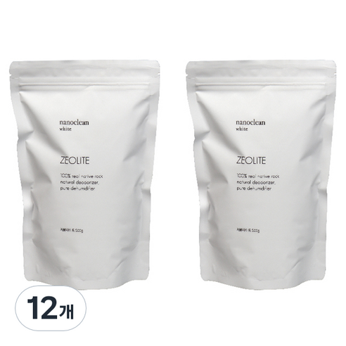 나노클린화이트 제올라이트 탈취제, 500g, 12개