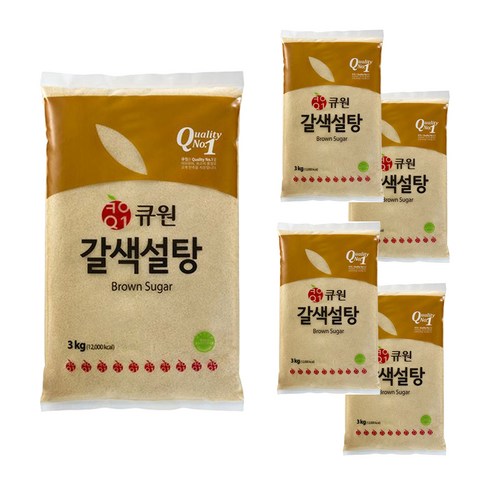 큐원 갈색설탕, 3kg, 5개