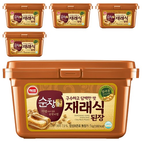 순창궁 재래식 된장, 1kg, 5개