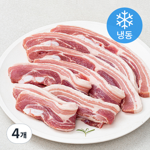 데일리이츠 MAUM 오스트리아산 삼겹살 구이용 12mm (냉동), 1kg, 4개