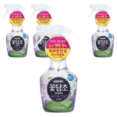 샤프란 케어 꽃담초 섬유탈취제 자스민꽃향, 400ml, 4개