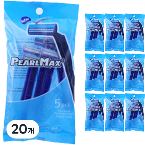 드위트리 PEARLMAX 2 일회용 면도기 블루, 5개입, 20개