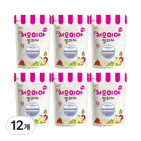 쌀과자마을 처으미 떡뻥, 블루베리 맛, 30g x 12개 처으미야