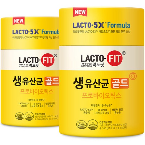 종근당건강 락토핏 생유산균 골드, 160g, 2개