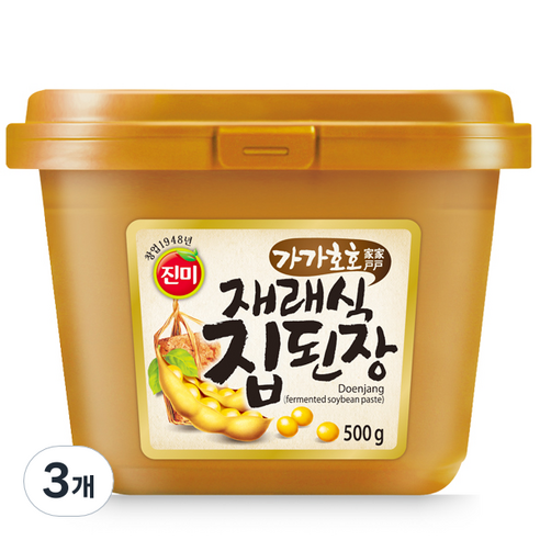 진미 가가호호재래식집된장, 500g, 3개