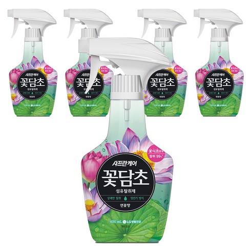 샤프란 케어 꽃담초 섬유탈취제 연꽃향, 400ml, 5개
