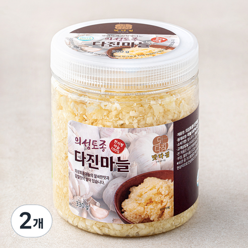 맛다짐 의성토종 다진마늘, 330g, 2개