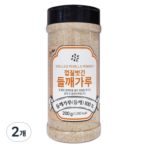 청화농산 껍질벗긴 들깨가루, 200g, 2개