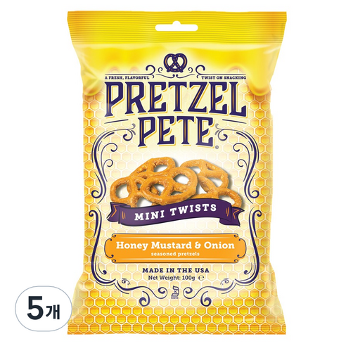 프레첼피트 허니 머스타드 앤 어니언 프레첼, 100g, 5개