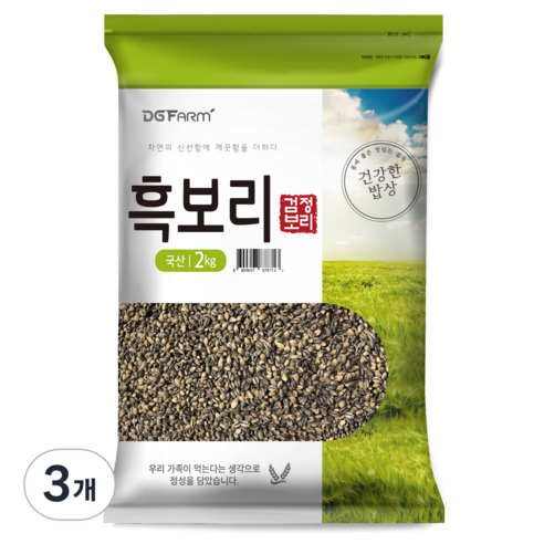 대구농산 흑보리쌀, 2kg, 3개