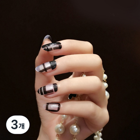 이엘 네일스티커 775, 퀘어다크, 3개