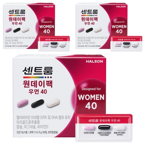 센트룸 원데이팩 우먼40 멀티비타민 114.15g, 3개