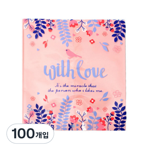 티나피크닉 쿠키포장 꽃무늬실링봉투 소, 혼합 색상, 100개입