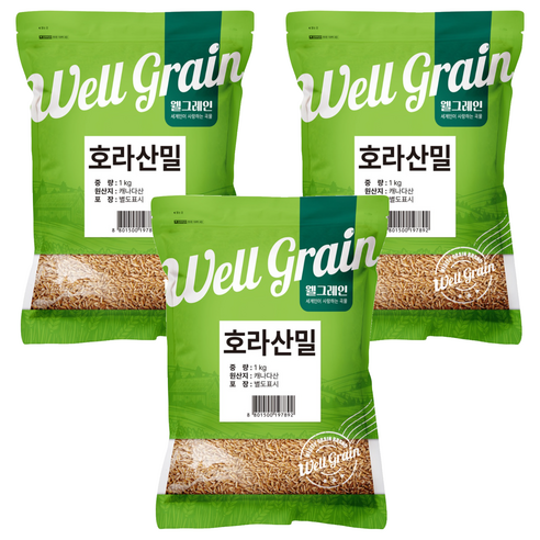 웰그레인 캐나다산 호라산밀, 1kg, 3개