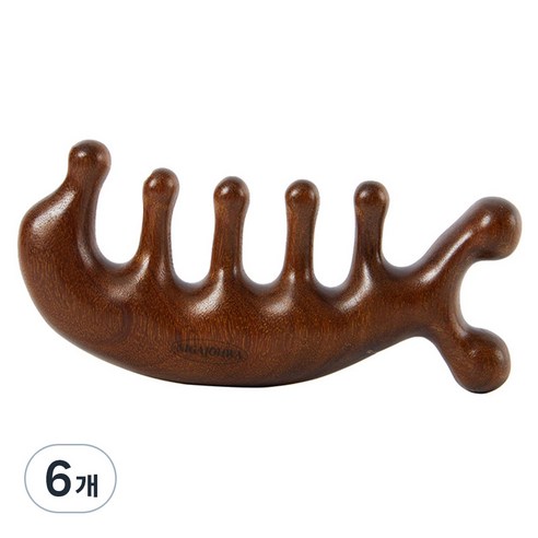 니가조화 얼굴 마사지 바디 두피 우드 괄사, 6개, F타입