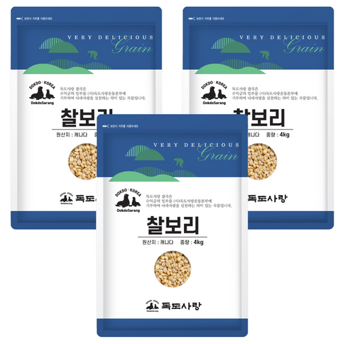 독도사랑 찰보리, 4kg, 3개