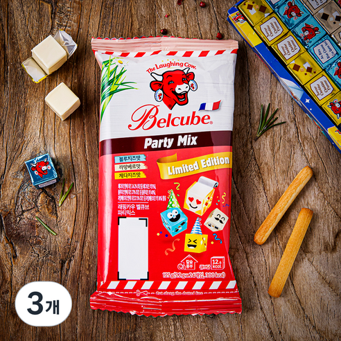 래핑카우 벨큐브 파티믹스, 125g, 24개입, 3개