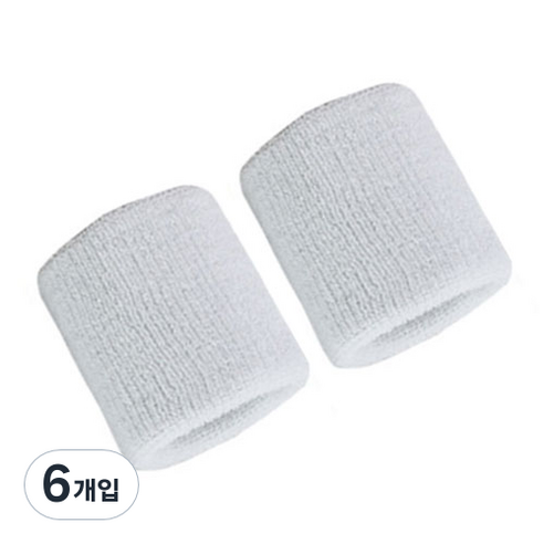 라이프포인트 칼라풀 무지 손목 보호대 소 8 x 7.5 cm 화이트, 6개입
