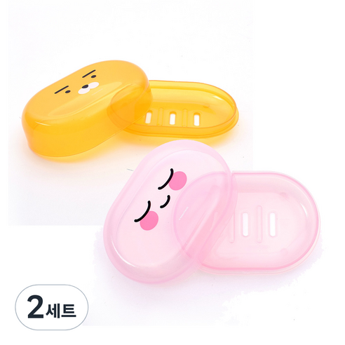 릴팡 카카오프렌즈 뚜껑비누대 세트, 라이언, 어피치, 2세트