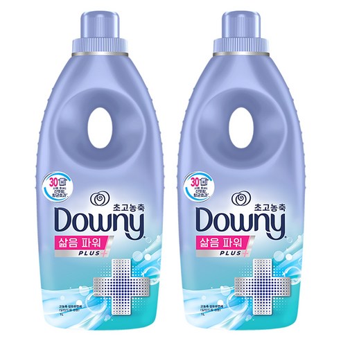 다우니 고농축 섬유유연제 삶음파워 플러스, 1L, 2개