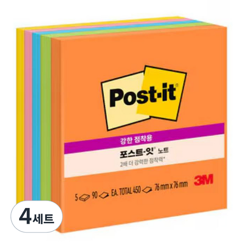 포스트잇 도시 컬렉션팩 654-5SS, 에너지부스트, 4세트
