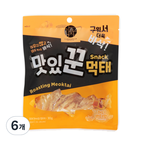 노브랜드 먹태깡  강고집 맛있꾼 먹태 허니버터맛, 30g, 6개