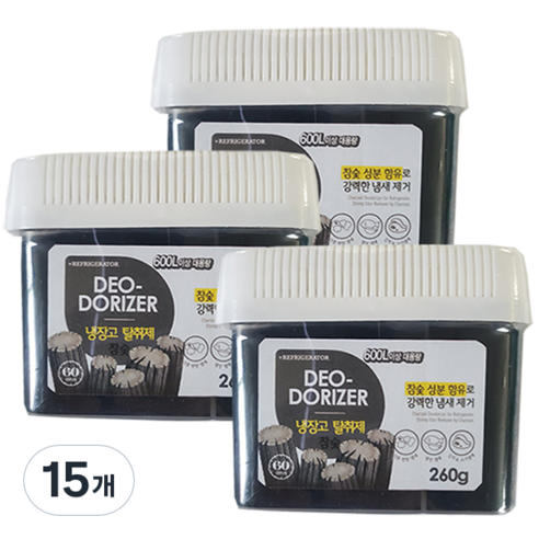 허브스토리 대용량 냉장고 탈취제 숯젤, 260g, 15개