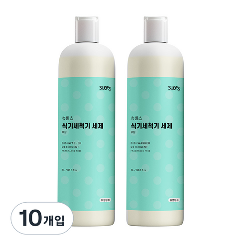 슈베스 올인원 식기세척기 액체 세제, 10개, 1L