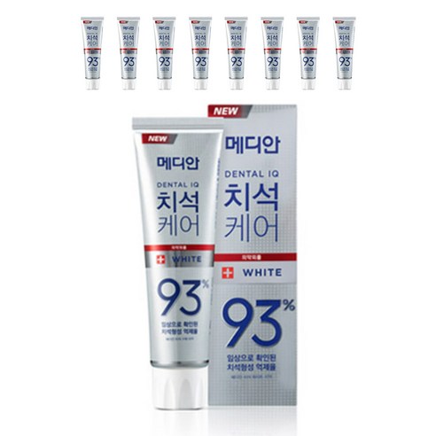 메디안 치석케어 화이트, 120g, 9개