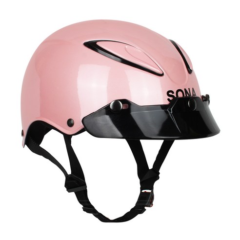 SONA 오토바이 전동킥보드 라이딩 경량 반모헬멧, 핑크유광