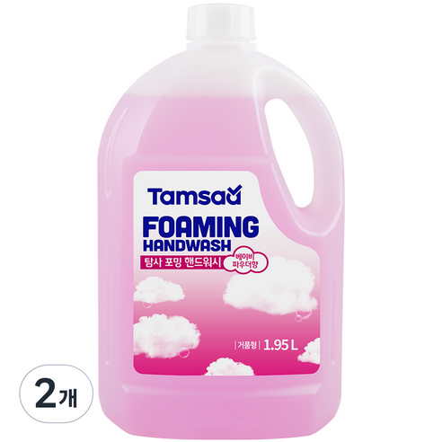탐사 포밍 핸드워시 베이비파우더향, 1.95L, 2개