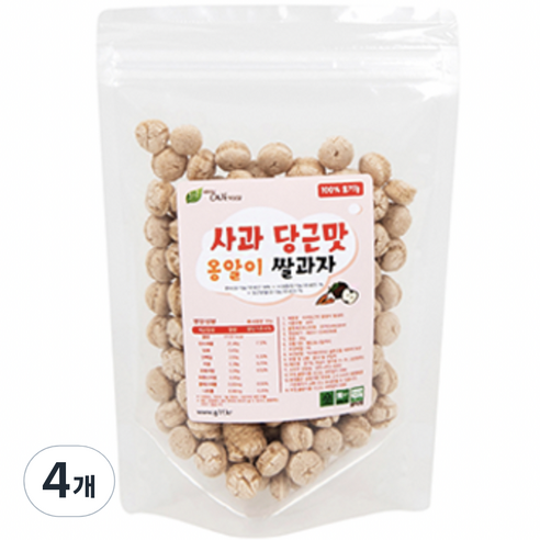 그린원푸드 유기농 옹알이 유아 쌀과자, 혼합맛(사과/당근), 30g, 4개