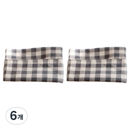 까사베르데 따숨 순면 핫팩 파우치 그레이 고방 체크 L 군용/캠핑용, 6개