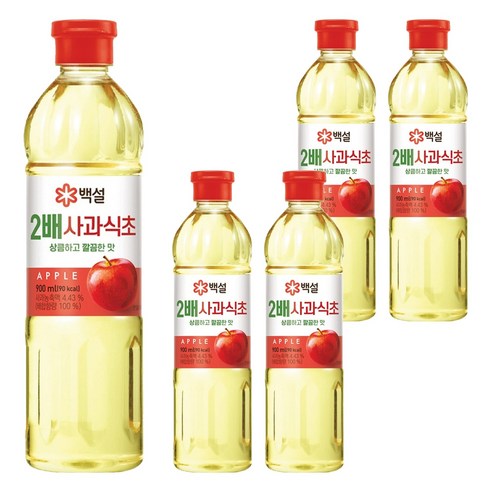 백설 2배 사과식초, 900ml, 5개