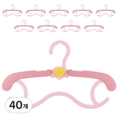 예꼬맘 아동용 옷걸이, 러블리 핑크, 40개