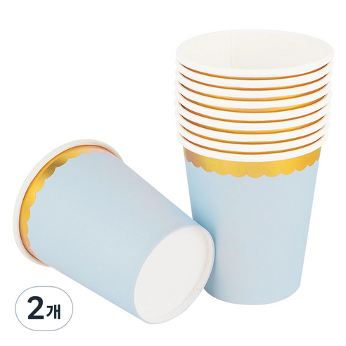 골드라인 파티컵 블루 240ml, 2개