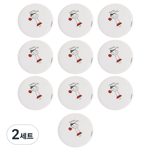 달모아 캐릭터 휴대용 미니 원형 손거울 10종, D, 랜덤발송(테두리), 2세트