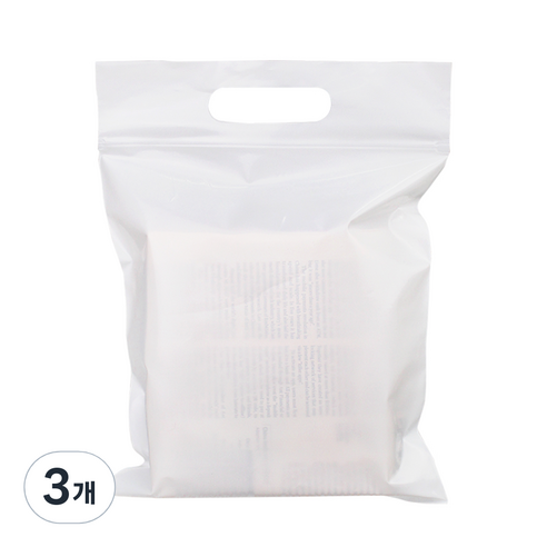 PE 지퍼 비닐쇼핑백 25호 25 x 30 + 5 cm 50p, 화이트, 3개