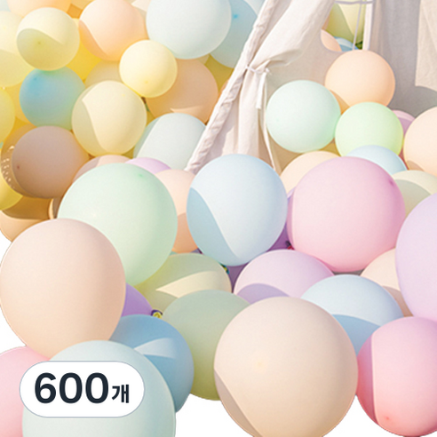 윰스 파티 라운드풍선 파스텔 30cm, 혼합색상, 600개