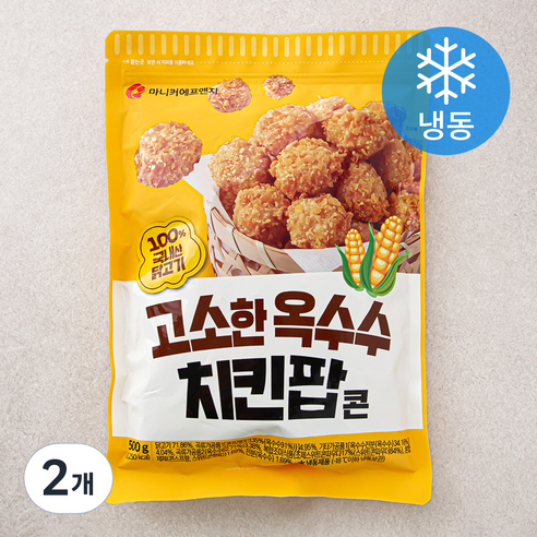 마니커에프앤지 고소한 옥수수 치킨팝콘 (냉동), 500g, 2개