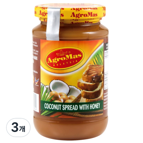 아그로마스 카야 코코넛 허니 스프레드, 450g, 3개