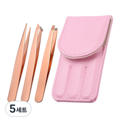 핀셋 족집게 3종 세트, 로즈골드, 5세트