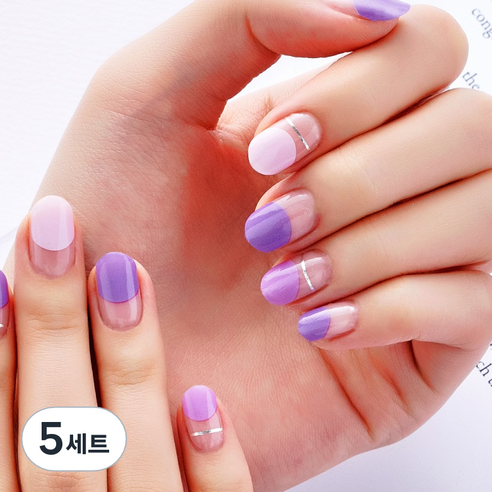 넬로 팔레트 젤 네일 스티커, 심플리퍼플, 5세트