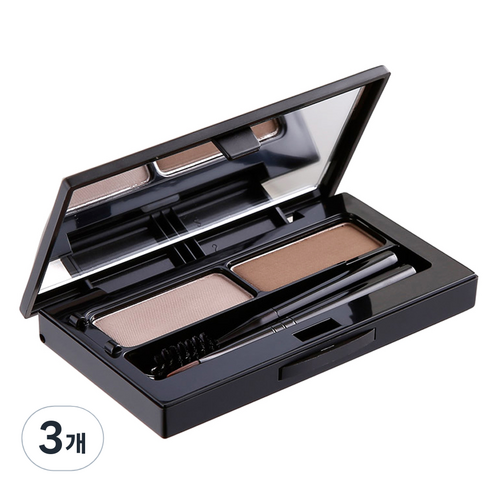 비디보브 메가 브로우 팩트 5.5g, 2호 미디움 브라운 + 다크 그레이, 3개
