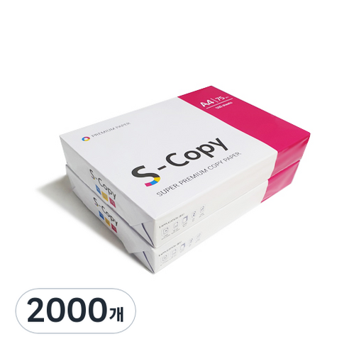 에스카피 복사용지 백색 75g, 2000개, A4