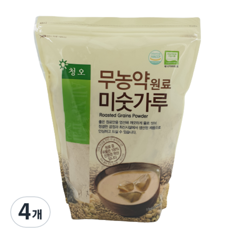 청오 무농약 원료 미숫가루, 1kg, 4개