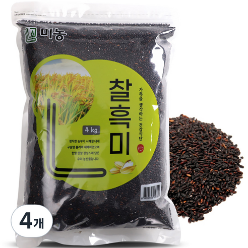 미농 국산 찰흑미, 4kg, 4개