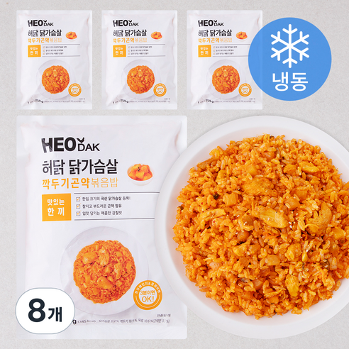 허닭 닭가슴살 깍두기 곤약볶음밥 (냉동), 250g, 8개