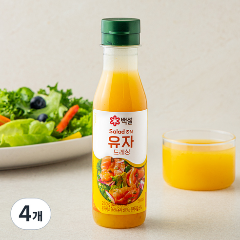 백설 유자 드레싱, 250g, 4개
